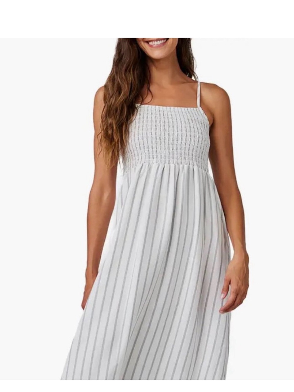 Monrow Gauze Smocked Maxi Dress XS